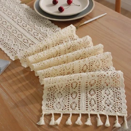 Retro Crochet Lace Table Runner Tablecloth Lace Line 24x200 10ea