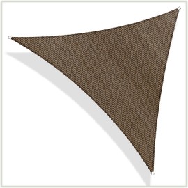ColourTree CTAPT32 Custom Size Order to Make 20' x 20' x 20' Brown Triangle Sun Shade Sail Canopy Mesh Fabric UV Block UPF50 - Commercial Heavy Duty - 190 GSM - 3 Years Warranty