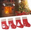 Christmas Stocking Decorative Cartoon Pattern Cuff Stocking Ornament for Tree