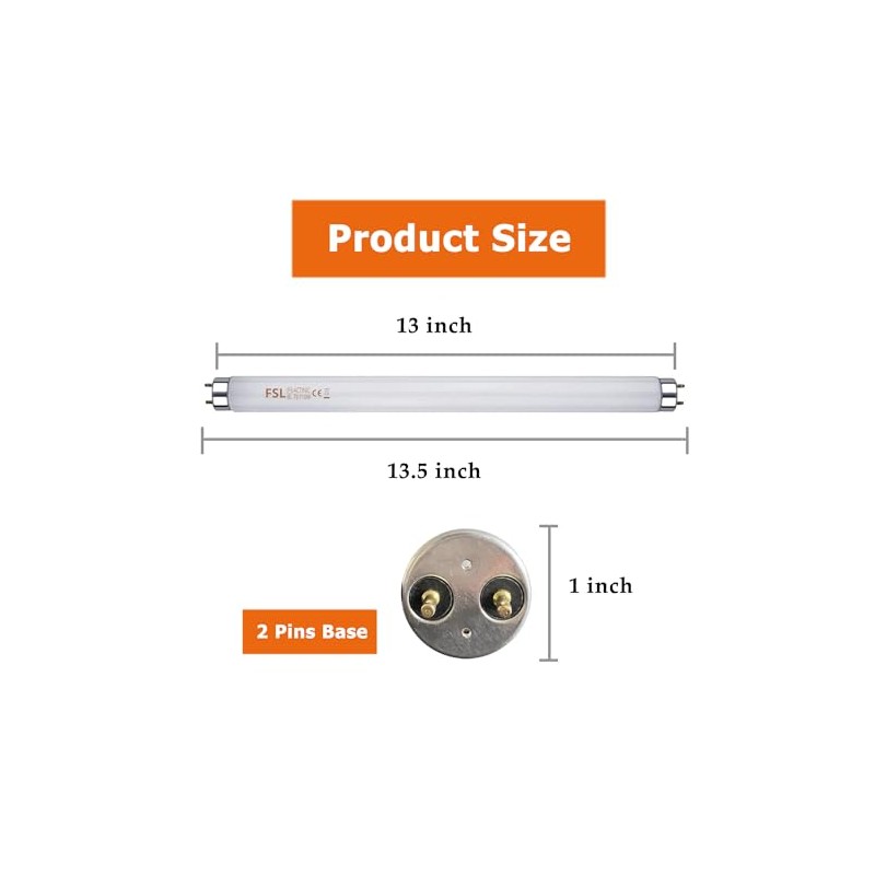 Longchin T8 10W Bug Zapper Replacement Light Bulbs for 20W