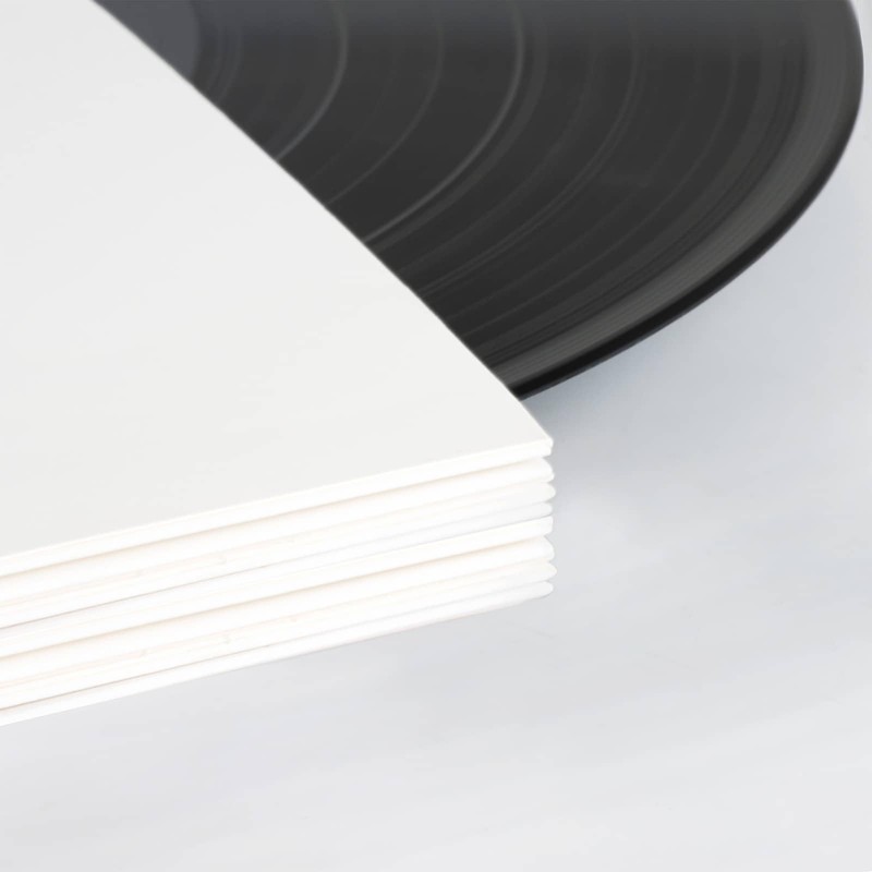 20ct 12-Inch LP Vinyl Record Jackets - 350gsm White Cardboard