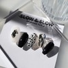 [Sl&Sl Nail Tips] Black Tweed Nails - Short Oval /