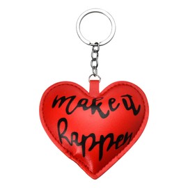 ShiQiao Spl Love Heart Bag Charm Accessories for Handbag Purse Make It Happen Leather PU Keyring for Women Inspirational Birthday Christmas Gifts for Best Friend Daughter Sister