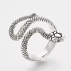 LZD Alloy Cuff Finger Ring Snake Antique Silver Size 9