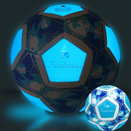 Fantecia グローインザダークサッカー サイズ5、トレーニングやレクリエーションゲーム用蛍光サッカー