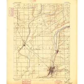 YellowMaps Joliet IL topo map, 1:62500 Scale, 15 X 15 Minute, Historical, 1892, Updated 1897, 19.7 x 16.6 in - Polypropylene