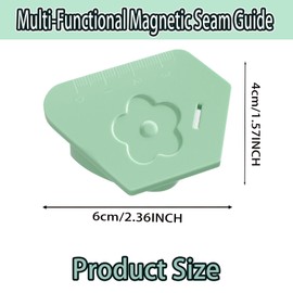 Delllala 3PCS Magnet Hem Guide for Sewing Machine，Upgraded Polygonal Multifunctional Hemmer Gauge for Sewing Machine,Sewing Accessory, Sewing Tools, Quilting Supplies,Magnetic Seam Guide with Scale