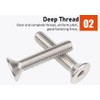 CONPHERON Flat Head Hex Socket Cap Screws Countersunk Allen Screw