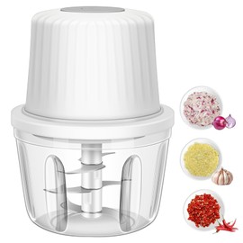 400ML Electric Garlic Chopper, 6 Blades Garlic Grinder Mini Vegetable Chopper, USB Portable Veggie Chopper, Garlic Mincer, Onion Chopper, Food Processor for Ginger, Chili, Fruit, Meat