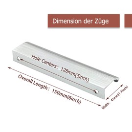 Pack of 15 Profile Handle Kitchen Handles BA 128 mm Golden Warm Aluminium Curved Drawer Handles Concealed Furniture Handles Cabinet Handles (Black)