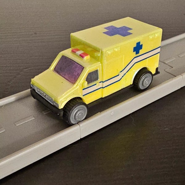 Battat Neon Ambulance RAINBOW RARE Road To Gold Driven Battat