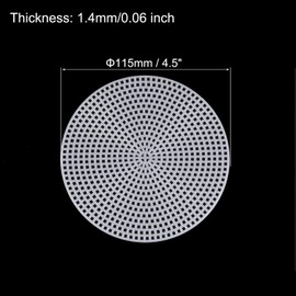 sourcing map 15pcs 11.5cm Plastic Mesh Canvas Sheet 13 Count Round Needlepoint Blank Canvas for Embroidery Knit Crochet Acrylic Yarn Crafting, White