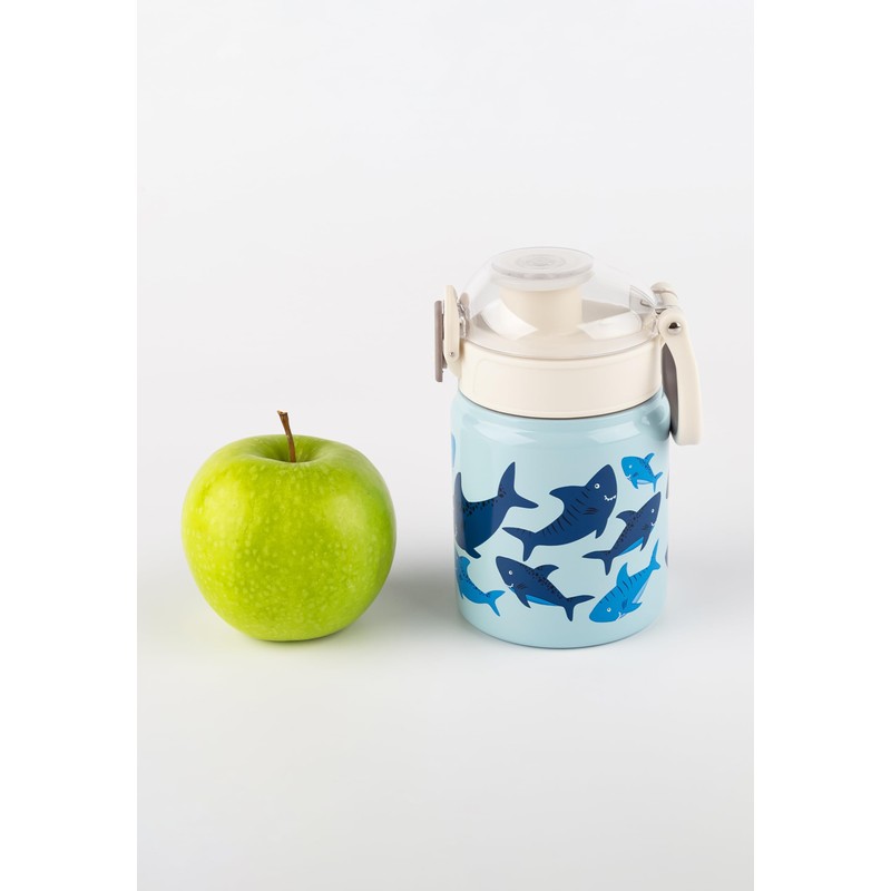 Stainless Steel Water Bottle, 400 ml, Children's Shark Design