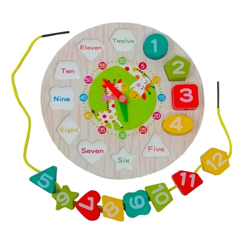 Reloj Educativo de Madera Educar ME-009 Didáctico Montessori Niños