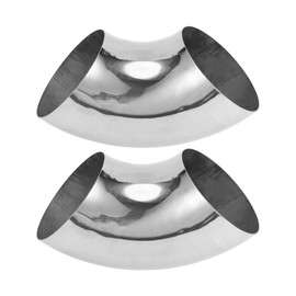 Motoforti 2pcs 90 Degree Mandrel Bend Elbow Car Exhaust Pipe Tubing Piping 5.5" Inch OD Thickness 1.5mm/16GA 141x325x1.5mm 304 Stainless Steel Silver Tone