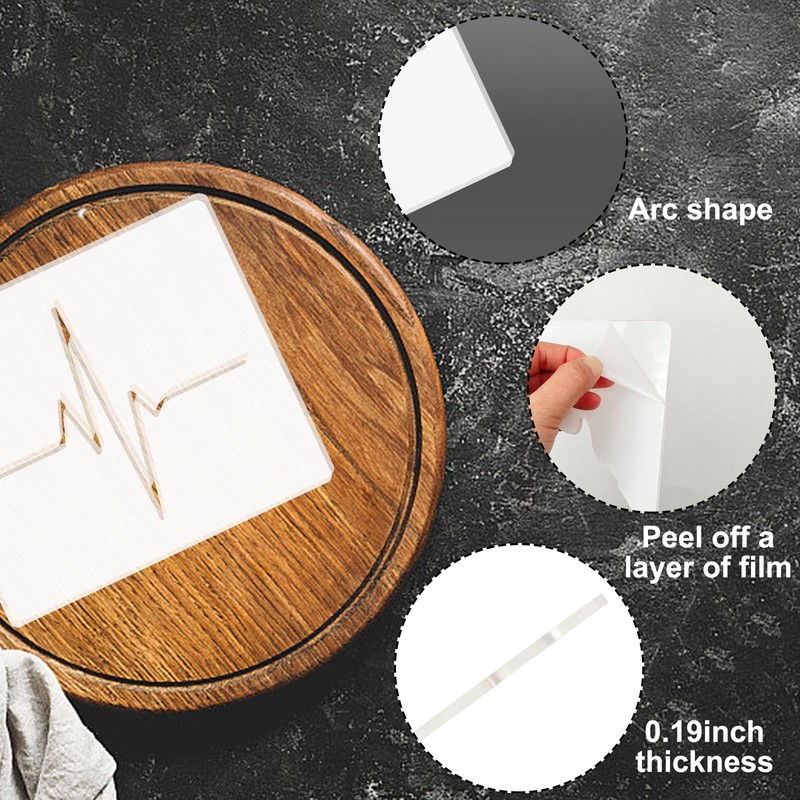 Betagt Electrocardiogram Router Templates for Woodworking, Acrylic Teardrops Inlay Templates,