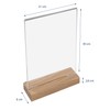 HMF 46944 Acrylic Table Stand with Wooden Base, Pack of