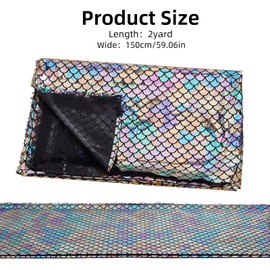 letsinstyle Mermaid Scales Fabric, 59 x 72 Inch Laser Illusion Fabric, Sparkly Hologram Polyester Cloth Fish Scale Decorative Cloth for Sewing Craft