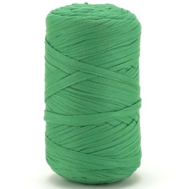 350g Crochet Yarn,Yarn for Crocheting,Thick Knitting Yarn,Elastic Fabric Cloth T Shirt Yarn, Spaghetti Yarn Soft Yarn for Hand DIY Dolls Bags Basket Cushion Crocheting Projects-Green