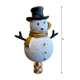 4"H Silver and Gold Christmas Snowman Lamp Finial