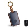 OLLEN Screws-Free Premium Leather Key Fob Cover, Fit for Mazda