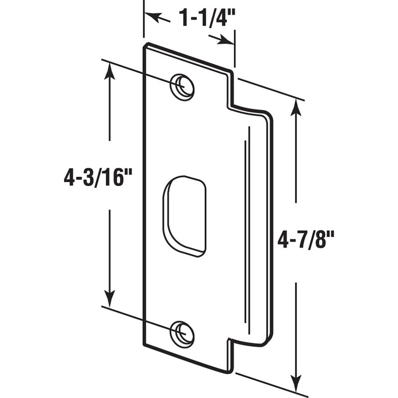 Prime-Line U 9483 ASA Commercial Stainless Steel Strike Plate (Single