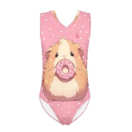 TOADDITDO Guinea Pig Kids Gymnastics Leotards for Toddler Girls Cute Donut One-Piece Dance Ballet Outfits Sleeveless Bodysuits