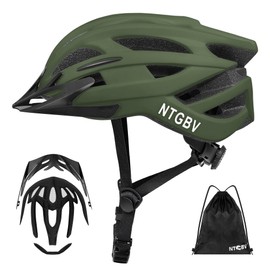 NTGBV Adult Bike Helmet for Men/Women with Helmet Bag 2 Removable Moisture-Wicking Liners & Visors Lightweight Shockproof Adjustable Design CPSC 1203 & EN 1078 Safety Certified for Road/Commute/MTB