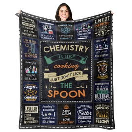 Basiole Chemistry Gifts Blanket, Chemistry Teacher Gifts, Gifts for Chemistry Lovers, Chemistry Gifts for Adults/Students, Science Teacher Gifts, Chemist Birthday Gift Blankets 60"X50"