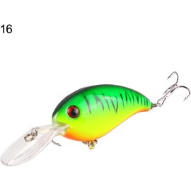 1Pc Green Crank 3D Eyes Fishing Lure Hard Bait Bass Crankbait Sharp Fish Hook Tackle,Accessories
