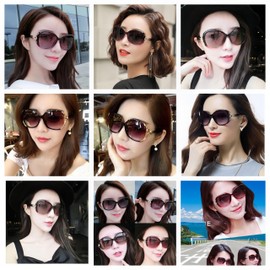 NLEYANB 8-Pack Cat Eye Sunglasses, Oversized Floral Fox Print 100% UV Protection Unisex Bulk Party Accessories