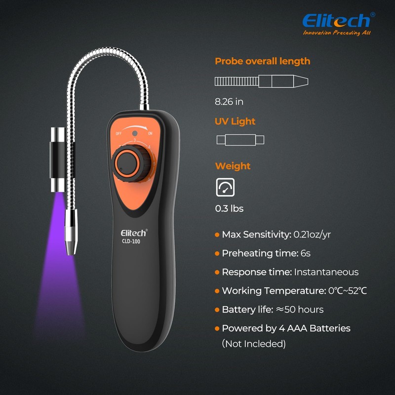 Elitech Refrigerant Leak Detector, CLD-100 Freon Leak Detector Car HVAC