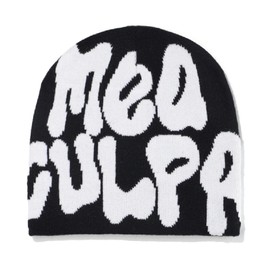NAGRIS Beanies,Letter Print Beanies MEA Y2K Beanies,Hat for Woman Men,Slouchy Beanies and Knit Beanies for Unisex(Black and White)