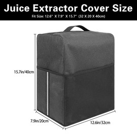 Juicer Cover, Waterproof and Dustproof Protective Cover Compatible with Ninja JC151 and Ninja NeverClog Cold Press Juicer, 12.6 "L x 7.9 "W x 15.7 "H - Dark grey