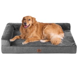 EHEYCIGA Memory Foam Orthopedic XL Dog Bed, Washable Dog Bed with Waterproof Lining Removable Cover, Extra Large Pet Sofa with Nonskid Bottom XLarge Pet Couch Bed, 44x32 Inches, Dark Grey