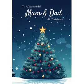 Papa Prints® Mum and Dad Christmas Card Family Christmas Cards 2024 (130 x 180 mm) Xmas Card Mum and Dad Christmas Card with Envelopes