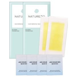 NATURECO Wax Depilation Sheets, 40 Sheets (20 Pairs), Wax Removal Tape, Eyebrows, Wax, Armpits, Legs, Shin Hair, Arms, Brazilian Wax, 40 Sheets (20 Pairs)