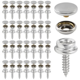 Moicstiy 90Pcs 5/8 Inch Stainless Steel Screws Snaps, Canvas Fastener Screw Snaps Kit 3/8 Inch Socket Marine Grade Boat Canvas Snaps for DIY Cover Furniture (30 Set, Silver)