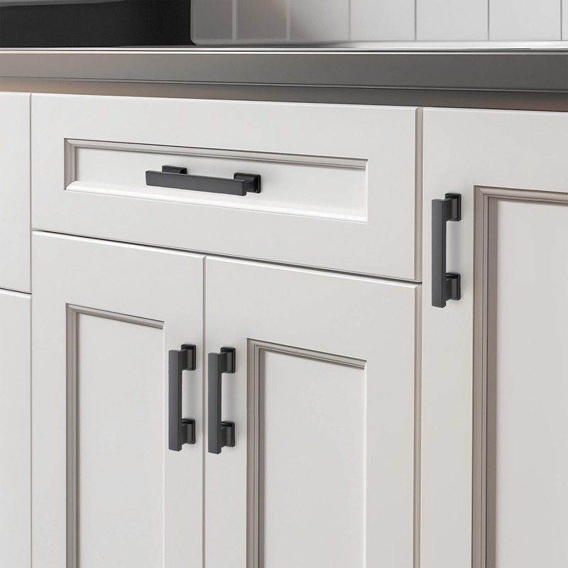10 Pack Matte Black Cabinet Pulls 4 Inch Kitchen Handles