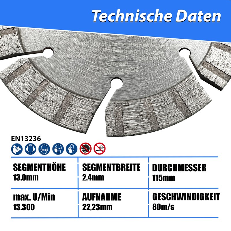 LXDIAMOND Diamond Cutting Disc 115 mm x 22.23 mm -