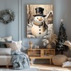 Christmas Canvas Wall Art Decor - Charming Snowman with Black