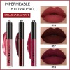 Kit Lápiz Labial Líquido Mate De Larga Impermeabl Y Duración