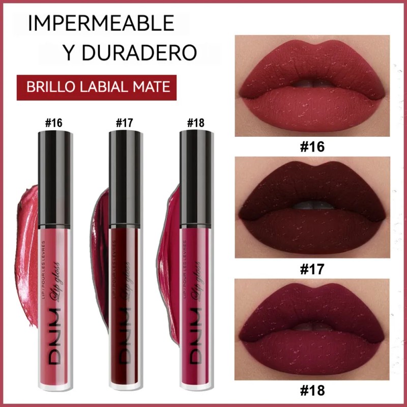 Kit Lápiz Labial Líquido Mate De Larga Impermeabl Y Duración
