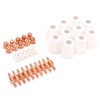 40Pcs Plasma Cutter Consumables Cutting Extended Electrode Electric Nozzle Ceramic