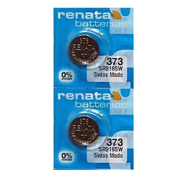 Renata 373 SR916SW Batteries - 1.55V Silver Oxide 373 Watch Battery (2 Count)