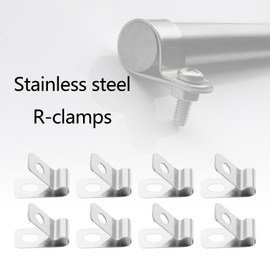 VGOL 50-Piece Fence Wire Clamps R Type Cable Clamps Set with 50 Screws for Wire Guide for Welded Wires on Wood, Metal or Vinyl Fences, Silver