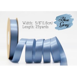 LASOIE Satin Ribbon for Flower Bouquet Gift Wrapping for Crafts Bows for Girls Hair Presents Bookmarks Birthday Party Decorations Wedding Invitations Decorative for Craft Blue Gray 16mm 5/8 Inches