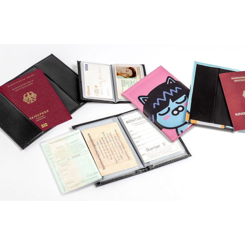 walther design Leather Passport Case Pink 12.5 x 9.1 cm