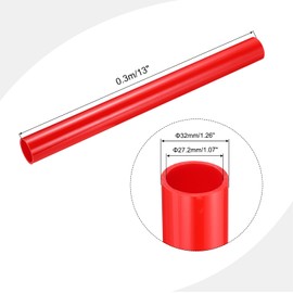 MECCANIXITY 1.3 Inch PVC Rigid Tube Round Pipe Tubing Hardware Tubing 27.2mm ID 32mm OD 330mm/13 Red High Impact for Water Pipe Crafts