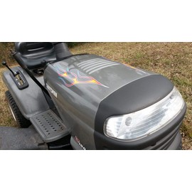 Hot Rod Flame Decals 2pc Set - Airbrushed Style for Riding Lawn Mower Tractor John Deere Craftsman Murray Poulan Husqvarna